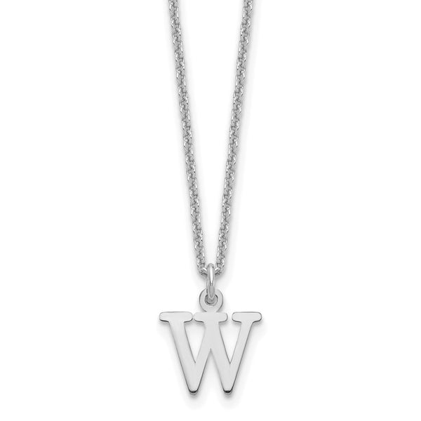 14KW Cutout Letter W Initial Necklace-WBC-XNA727W/W