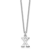 14KW Cutout Letter X Initial Necklace-WBC-XNA727W/X