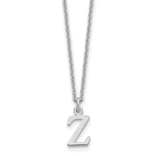 14KW Cutout Letter Z Initial Necklace-WBC-XNA727W/Z