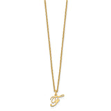 Sterling Silver Gold-plated Letter F Initial Necklace-WBC-XNA756GP/F