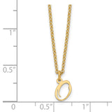 Sterling Silver Gold-plated Letter O Initial Necklace-WBC-XNA756GP/O