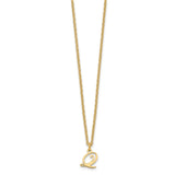Sterling Silver Gold-plated Letter Q Initial Necklace-WBC-XNA756GP/Q