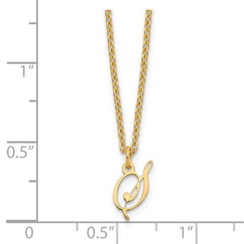 Sterling Silver Gold-plated Letter S Initial Necklace-WBC-XNA756GP/S
