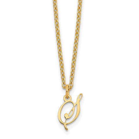Sterling Silver Gold-plated Letter S Initial Necklace-WBC-XNA756GP/S
