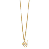 Sterling Silver Gold-plated Letter Y Initial Necklace-WBC-XNA756GP/Y