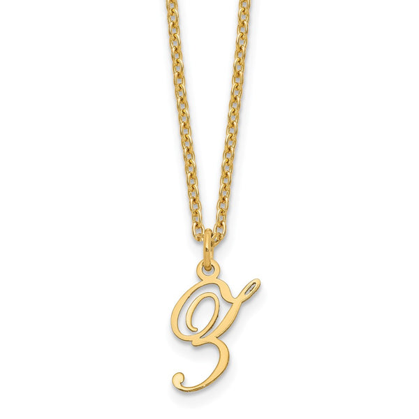 Sterling Silver Gold-plated Letter Z Initial Necklace-WBC-XNA756GP/Z