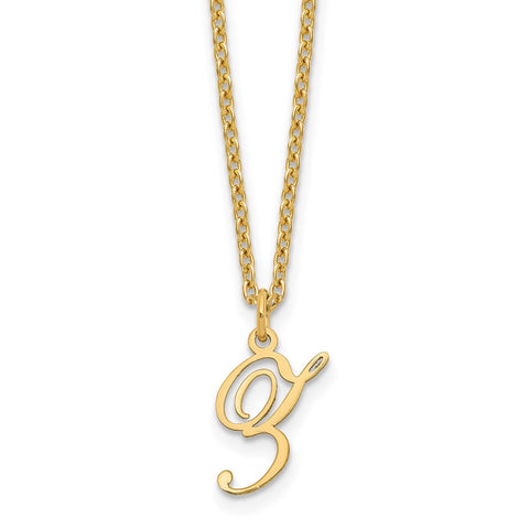 Sterling Silver Gold-plated Letter Z Initial Necklace-WBC-XNA756GP/Z