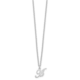 Sterling Silver Rhodium-plated Letter A Initial Necklace-WBC-XNA756SS/A