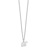 Sterling Silver Rhodium-plated Letter B Initial Necklace-WBC-XNA756SS/B
