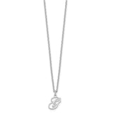 Sterling Silver Rhodium-plated Letter G Initial Necklace-WBC-XNA756SS/G