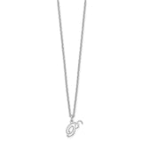 Sterling Silver Rhodium-plated Letter P Initial Necklace-WBC-XNA756SS/P