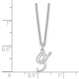 Sterling Silver Rhodium-plated Letter Z Initial Necklace-WBC-XNA756SS/Z
