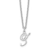 Sterling Silver Rhodium-plated Letter Z Initial Necklace-WBC-XNA756SS/Z