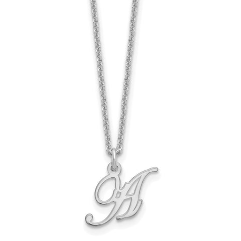 14KW Letter A Initial Necklace-WBC-XNA756W/A