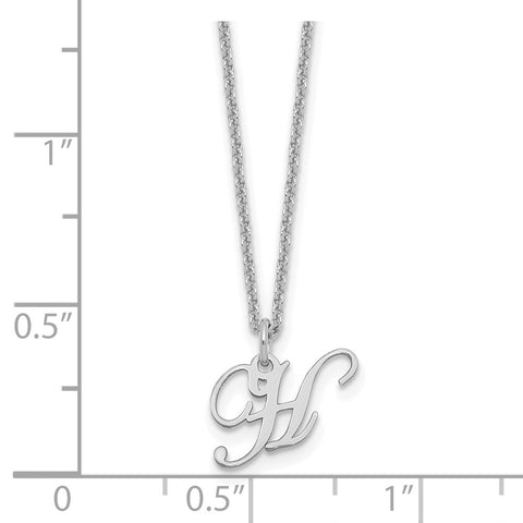 14kw Letter H Initial Necklace-WBC-XNA756W/H