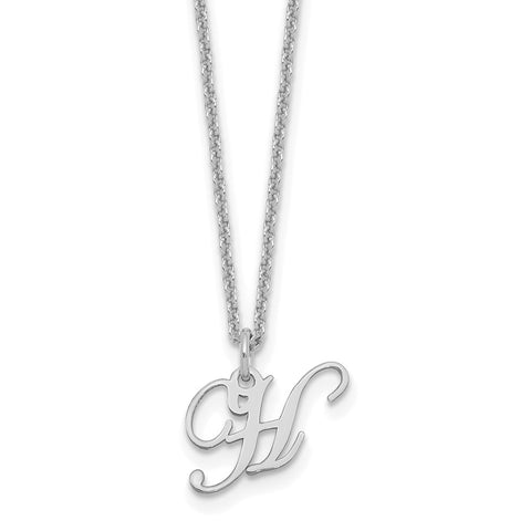 14kw Letter H Initial Necklace-WBC-XNA756W/H