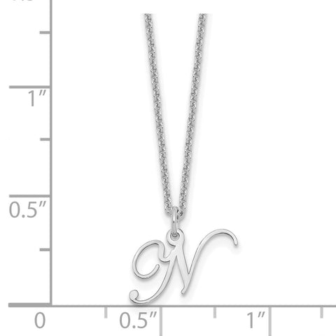 14kw Letter N Initial Necklace-WBC-XNA756W/N