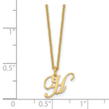 14ky Letter H Initial Necklace-WBC-XNA756Y/H