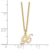 14ky Letter X Initial Necklace-WBC-XNA756Y/X