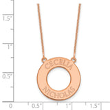 14K Rose Gold Open Circle with 2 Names Necklace-WBC-XNA760R