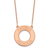 14K Rose Gold Open Circle with 2 Names Necklace-WBC-XNA760R