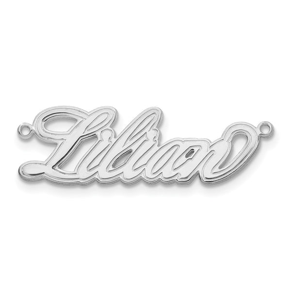 14K White Gold Etched Name Plate-WBC-XNA835W