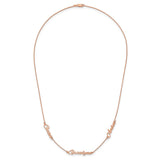 14K Rose Gold Brushed 3 Name Necklace-WBC-XNA879R