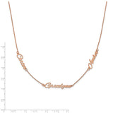 14K Rose Gold Brushed 3 Name Necklace-WBC-XNA879R