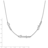 14K White Gold Brushed 3 Name Necklace-WBC-XNA879W