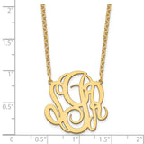 Sterling Silver/Gold-plated Monogram Necklace-WBC-XNA888GP
