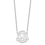 Sterling Silver/Rhodium-plated Monogram Necklace-WBC-XNA888SS