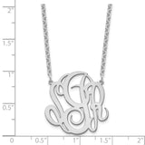 Sterling Silver/Rhodium-plated Monogram Necklace-WBC-XNA888SS