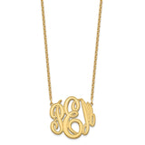 Sterling Silver/Gold-plated Etched Monogram Necklace-WBC-XNA889GP