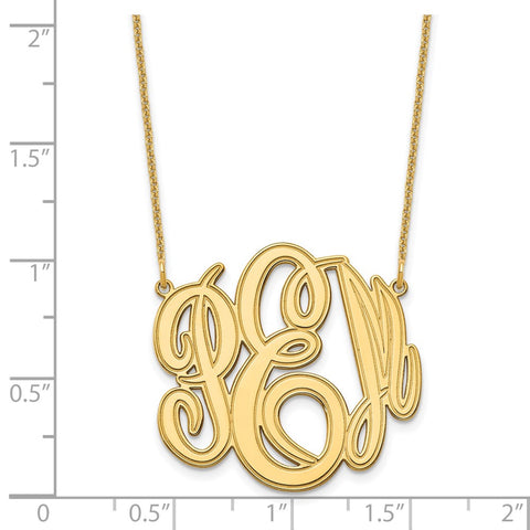 14KY Etched Monogram Necklace-WBC-XNA889Y