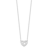 14KW Polished Cut out Heart Monogram Necklace-WBC-XNA895W
