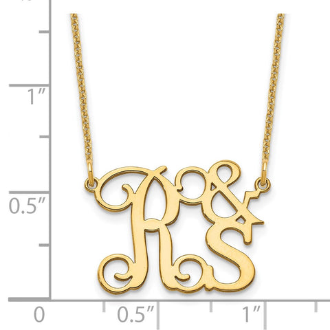 14KY Stacked Initials Necklace-WBC-XNA901Y