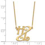 14K Diagonal Script Initials Necklace-WBC-XNA905Y