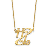 14K Diagonal Script Initials Necklace-WBC-XNA905Y