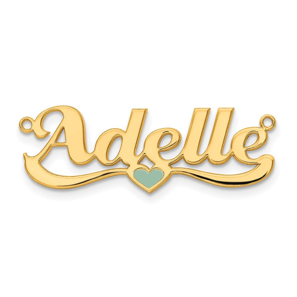 14K Epoxied Heart Name Plate-WBC-XNA936Y