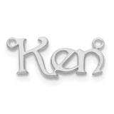 14K White Gold Bouquet Font Name Plate-WBC-XNA939W