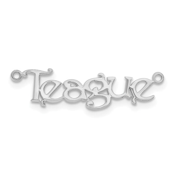 14K White Gold Bouquet Font Name Plate-WBC-XNA939W