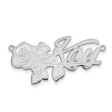 14K White Gold Polished Rose Name Plate-WBC-XNA954W