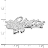 14K White Gold Polished Rose Name Plate-WBC-XNA954W