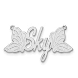 14K White Gold Polished Butterfly Name Plate-WBC-XNA963W