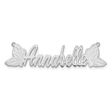 14K White Gold Polished Butterfly Name Plate-WBC-XNA963W