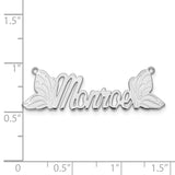 14K White Gold Polished Butterfly Name Plate-WBC-XNA963W