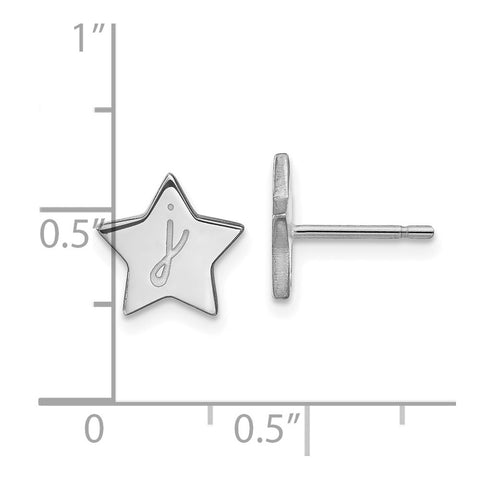 10KW Initial Star Post Earrings-WBC-10XNE146W