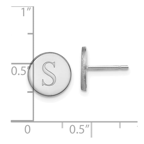 10KW Initial Circle Post Earrings-WBC-10XNE147W