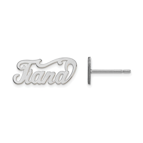 10K White Gold Name Plate Post Earrings-WBC-10XNE3W