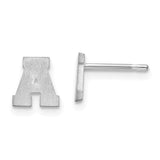 10KW Brushed Initial Letter A Post Earrings-WBC-10XNE45W/A